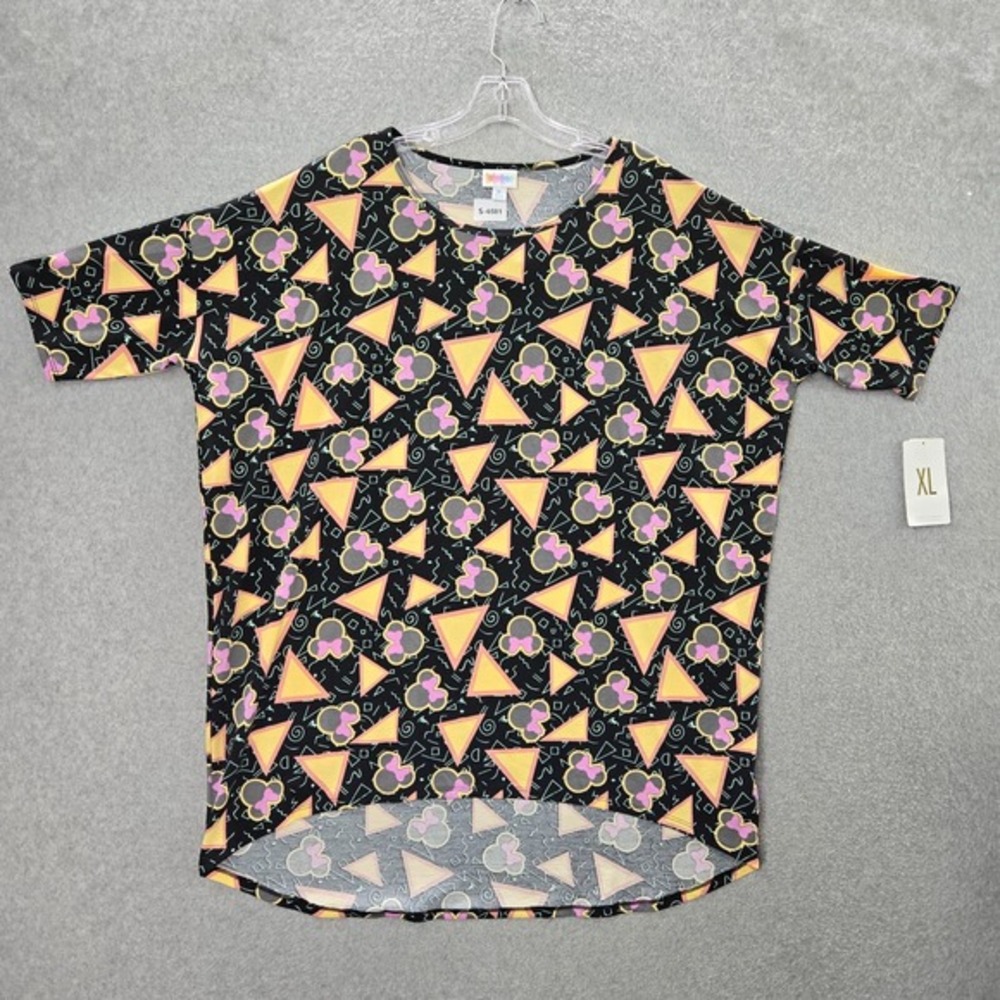 Lularoe x Disney Women Top XL Black Shirt Minnie Mouse All Over Print NWT